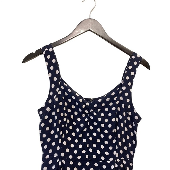 ModCloth Retro Glow Polka Dot Pinup Sweetheart Necklince A Line Flare Dress - Picture 7 of 9